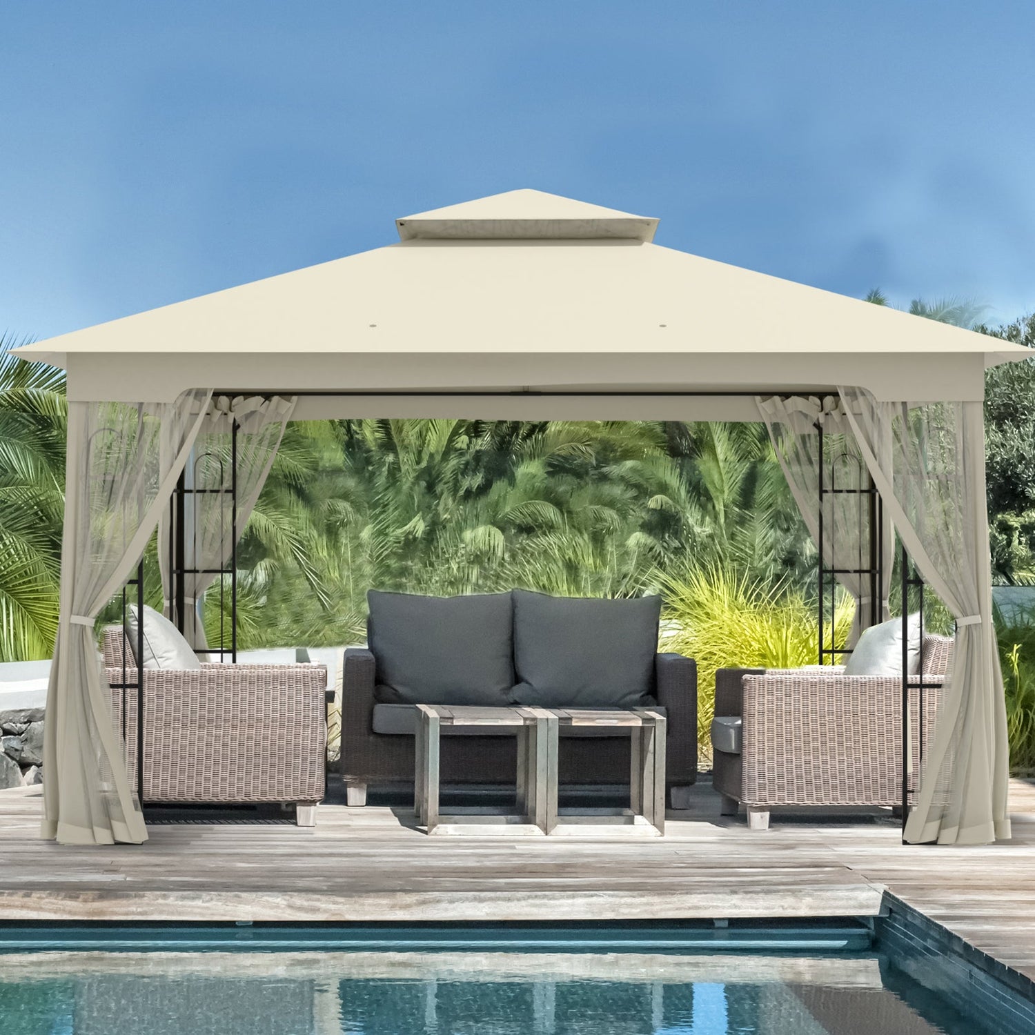 Eagle Peak Patio Soft-Top Gazebo with Mosquito Netting