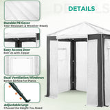 6x4/8x6/10x10 Portable Walk in Greenhouse with Polyester Reinforced Corners, Gray/White, Green/White