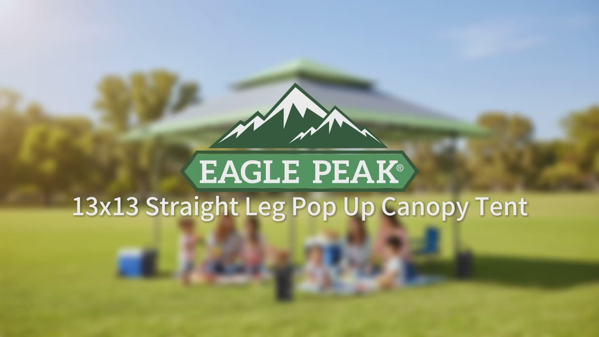 13x13 Straight Leg Pop Up Canopy Tent with 169 sqft of Shade