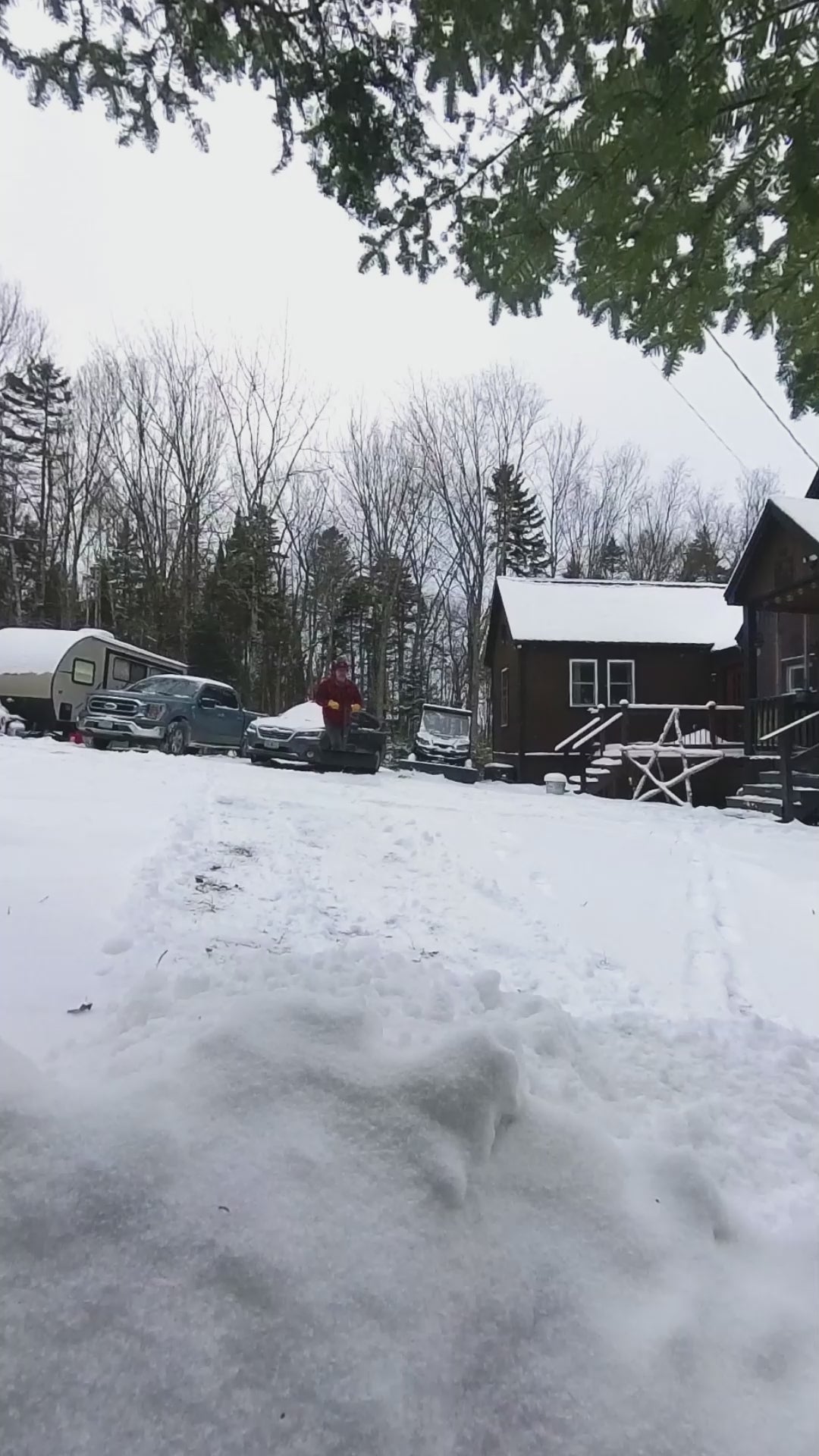 Wheeled Snow Shovel for Driveway 29”x16.5” Blade, Single/Dual Rod