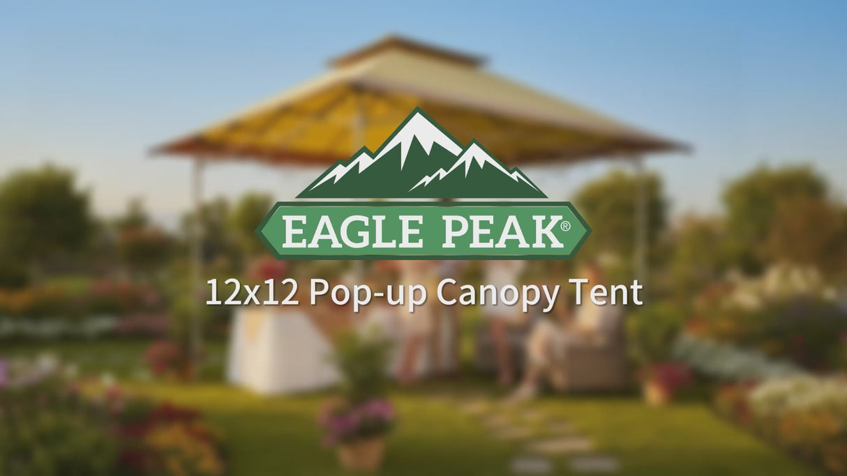 12x12 Pop up Canopy Tent, Easy Set up Folding Shelter