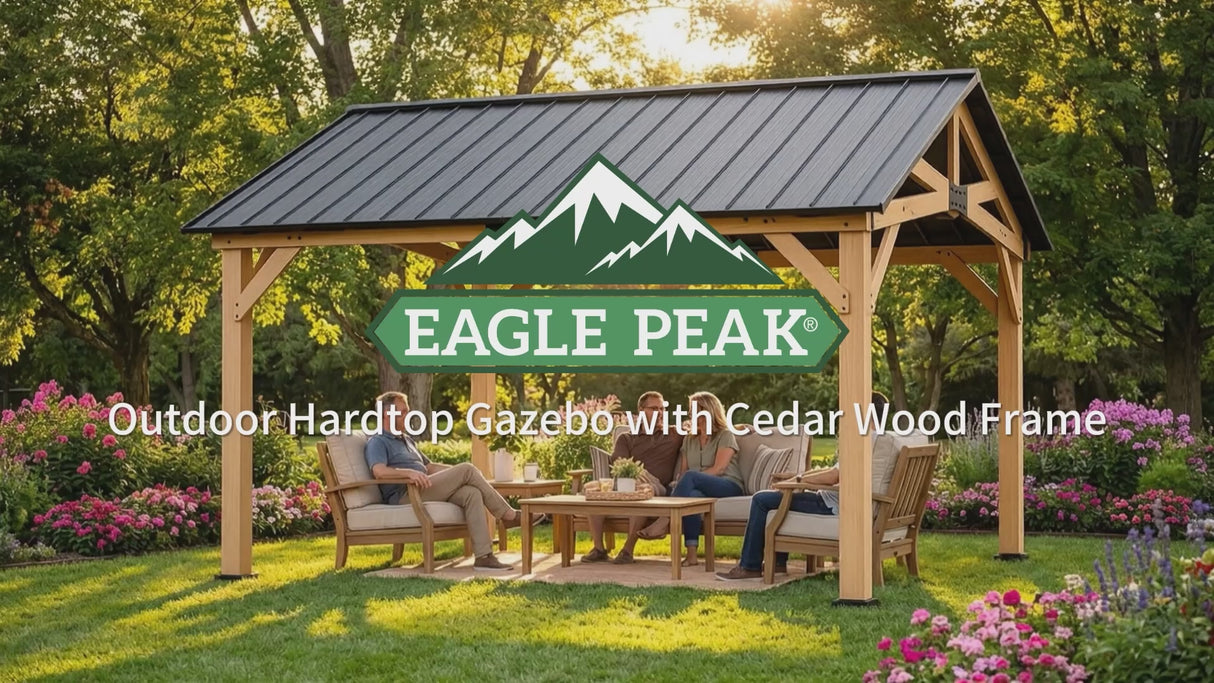 11x13/13x15 Hardtop Gazebo, Exposed Beam Rustic Gazebo