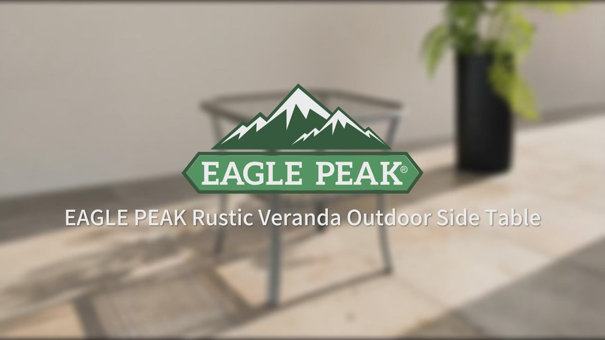 Rustic Veranda Outdoor Wicker Side Table, Brown