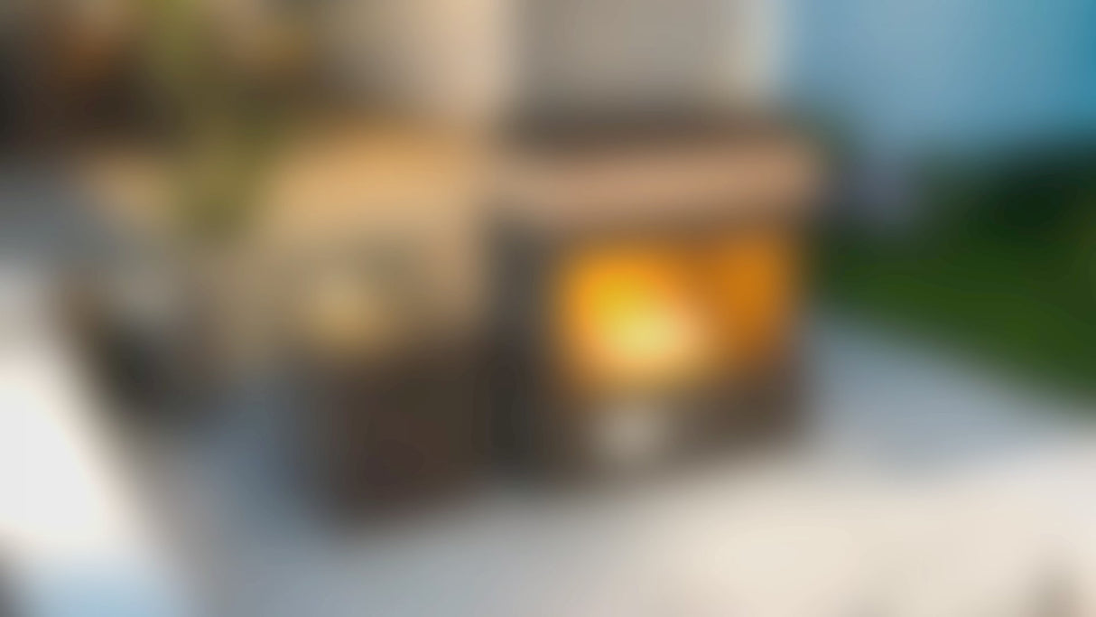 Outdoor Propane Fireplace with Storage, Gray