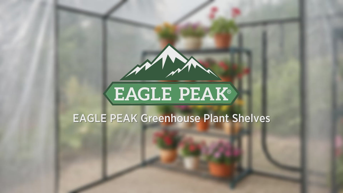 Greenhouse Shelving Staging Double 4 Tier, 35" x 12" x 42", Green