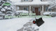 Wheeled Snow Shovel for Driveway 29”x16.5” Blade, Single/Dual Rod