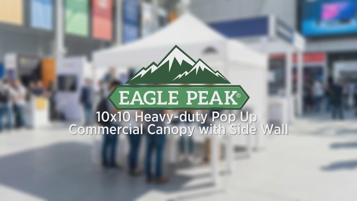 Commercial Heavy Duty 10x10 Pop Up Canopy, 1 Sidewall