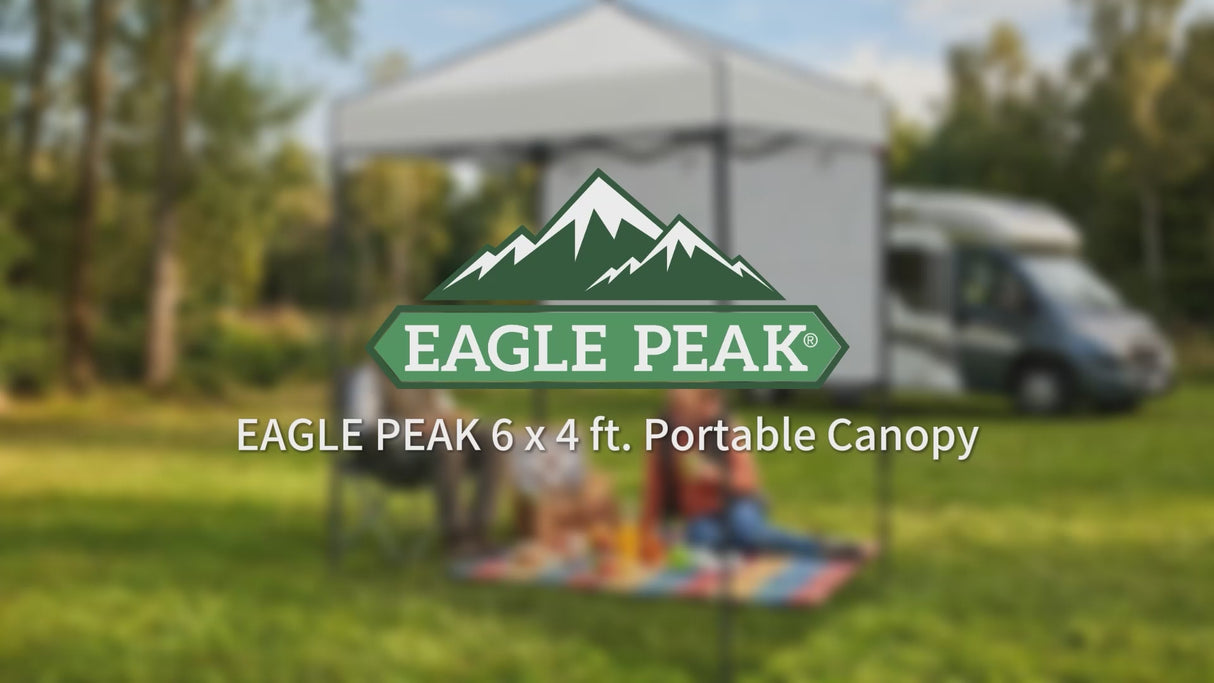 6x4 Instant Pop Up Canopy Tent with 1 Half Wall