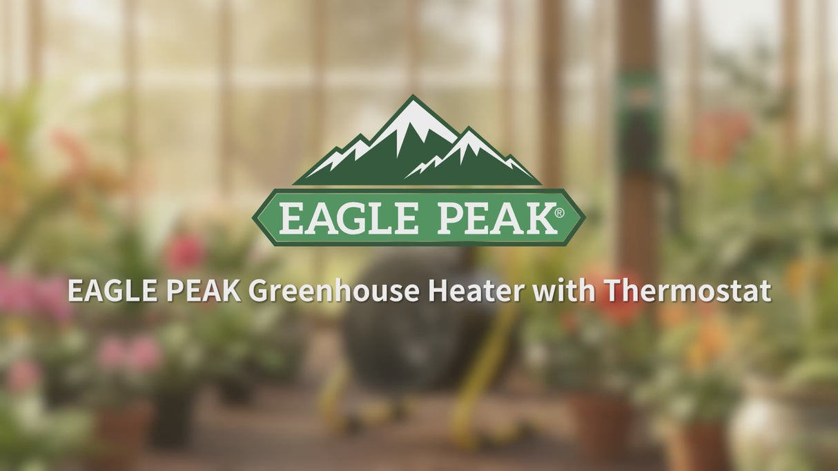 1500W Greenhouse Heater w/thermostat, 1/2 Pack, Black