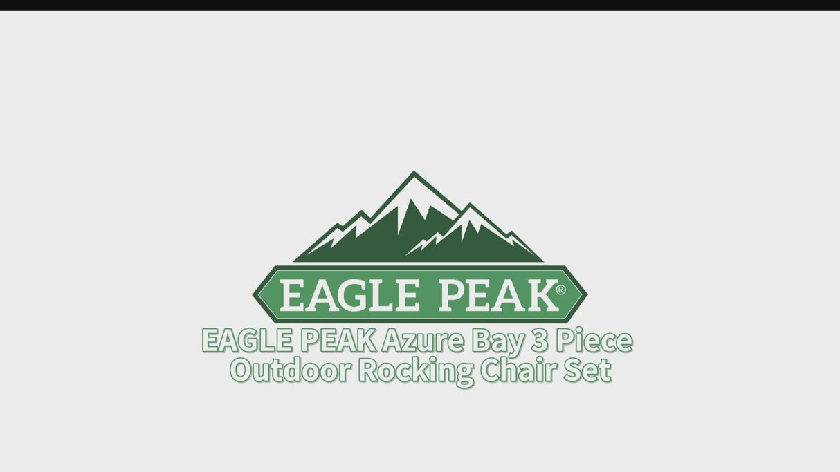 Azure Bay Wicker Outdoor Patio Furniture Set w/Rocking Chairs, 5 Pieces