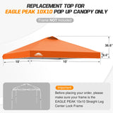 Replacement Canopy Cover with Air Vent for 10x10 Pop Up Canopy Tent, Top Only - Eagle Peak Custom Canopy Tent