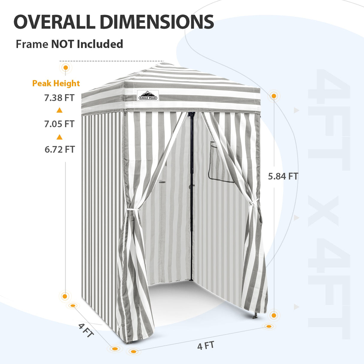 Replacement Canopy Top and Four Walls for 4x4 Changing Room - Frame NOT Included - Eagle Peak Custom Canopy Tent