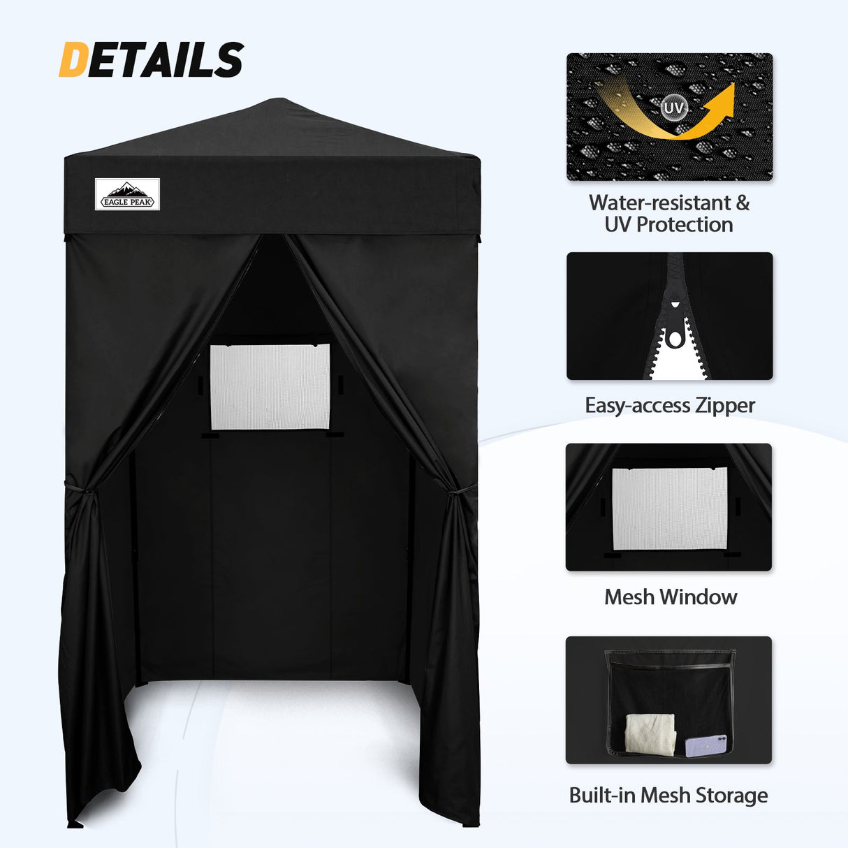 Replacement Canopy Top and Four Walls for 4x4 Changing Room - Frame NOT Included - Eagle Peak Custom Canopy Tent