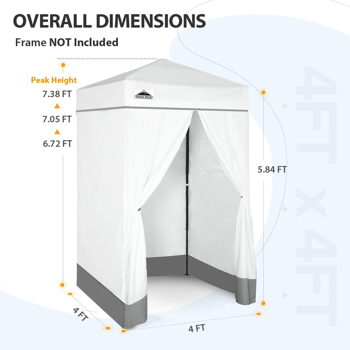 Replacement Canopy Top and Four Walls for 4x4 Changing Room - Frame NOT Included - Eagle Peak Custom Canopy Tent