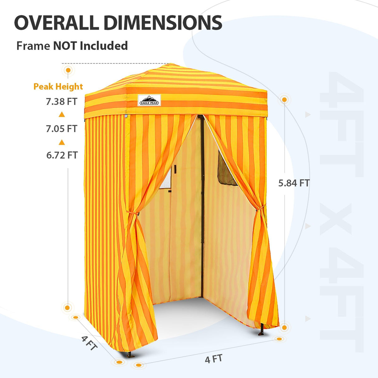 Replacement Canopy Top and Four Walls for 4x4 Changing Room - Frame NOT Included - Eagle Peak Custom Canopy Tent
