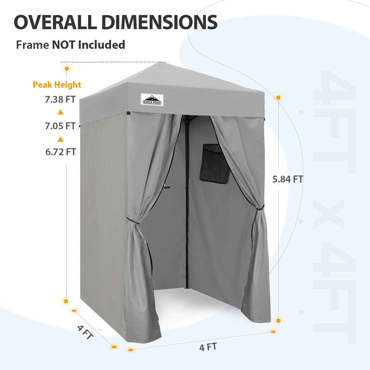 Replacement Canopy Top and Four Walls for 4x4 Changing Room - Frame NOT Included - Eagle Peak Custom Canopy Tent