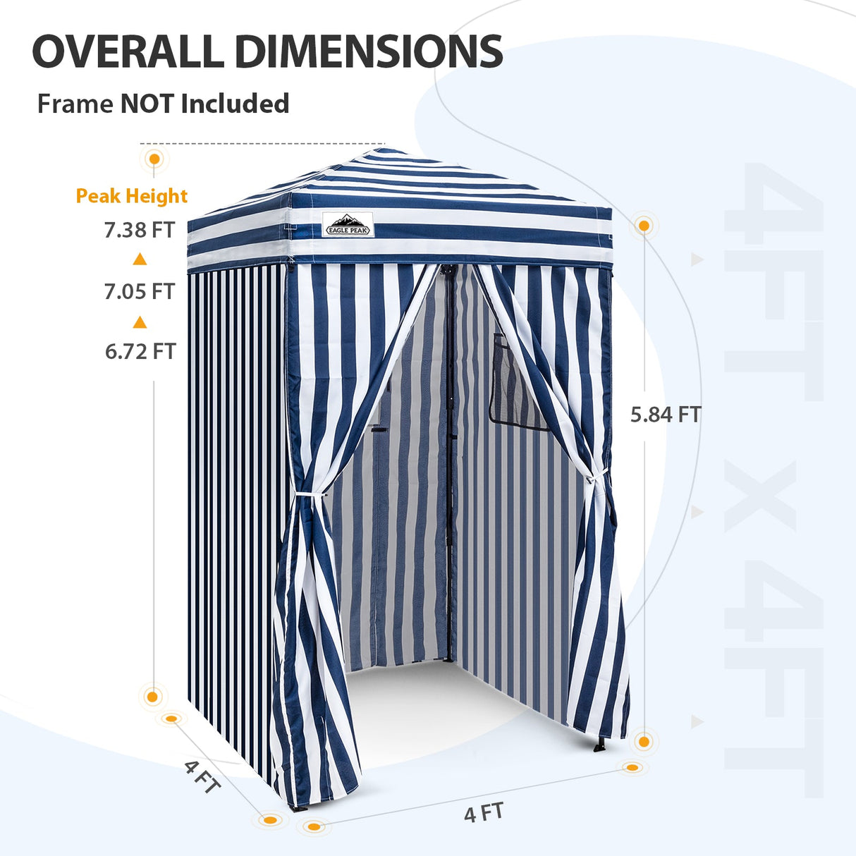 Replacement Canopy Top and Four Walls for 4x4 Changing Room - Frame NOT Included - Eagle Peak Custom Canopy Tent