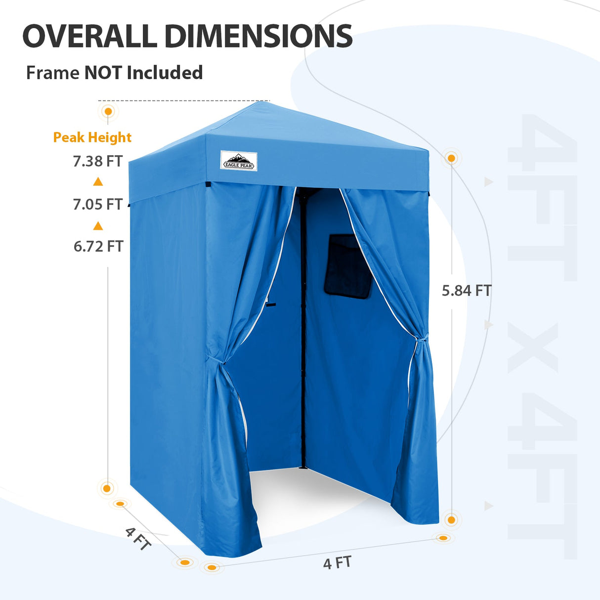 Replacement Canopy Top and Four Walls for 4x4 Changing Room - Frame NOT Included - Eagle Peak Custom Canopy Tent