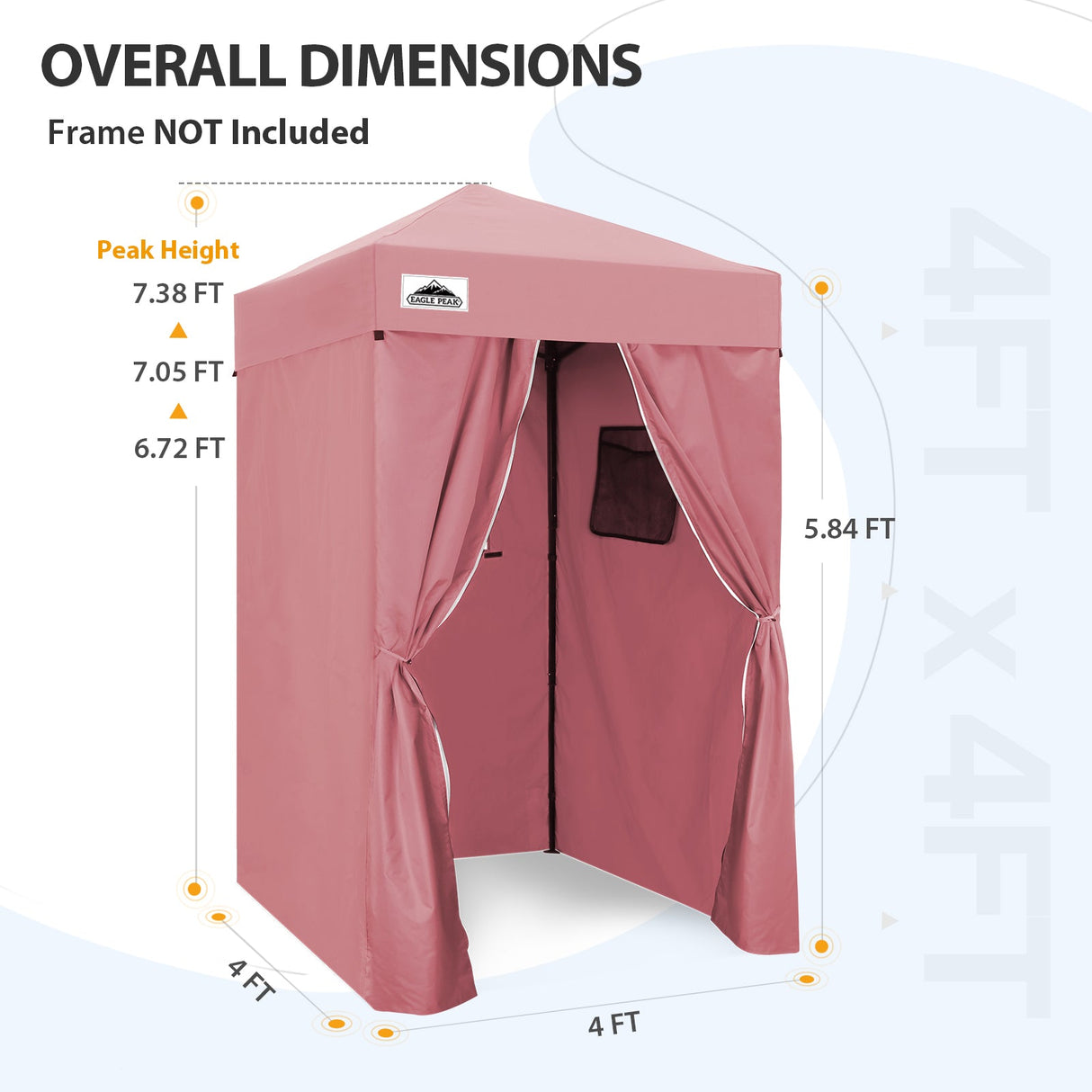 Replacement Canopy Top and Four Walls for 4x4 Changing Room - Frame NOT Included - Eagle Peak Custom Canopy Tent