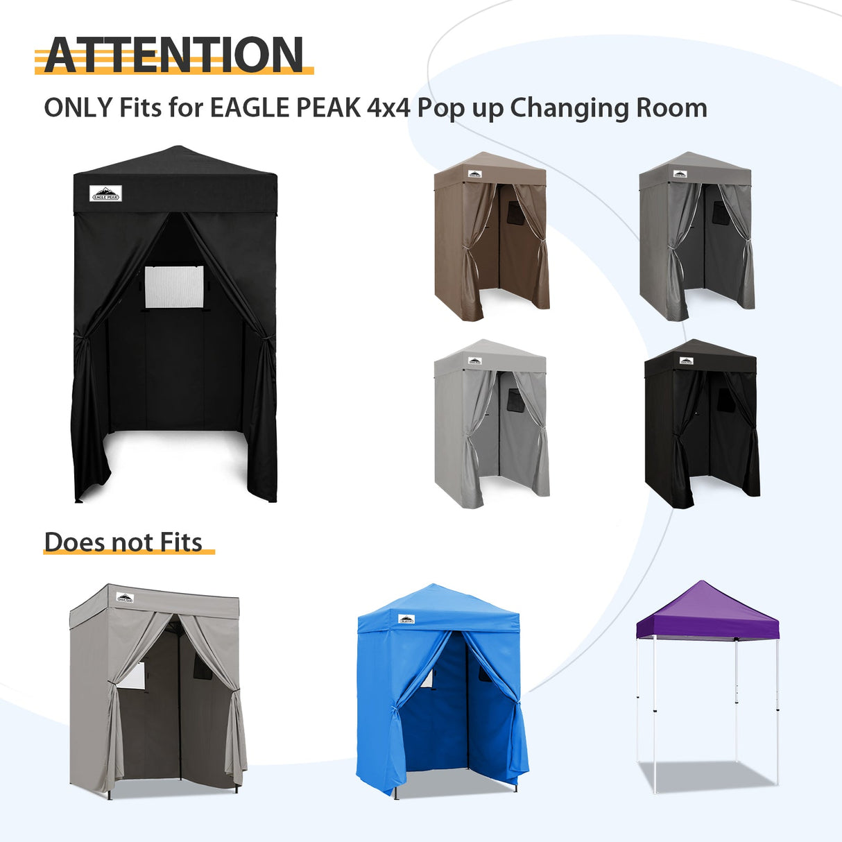 Replacement Canopy Top and Four Walls for 4x4 Changing Room - Frame NOT Included - Eagle Peak Custom Canopy Tent