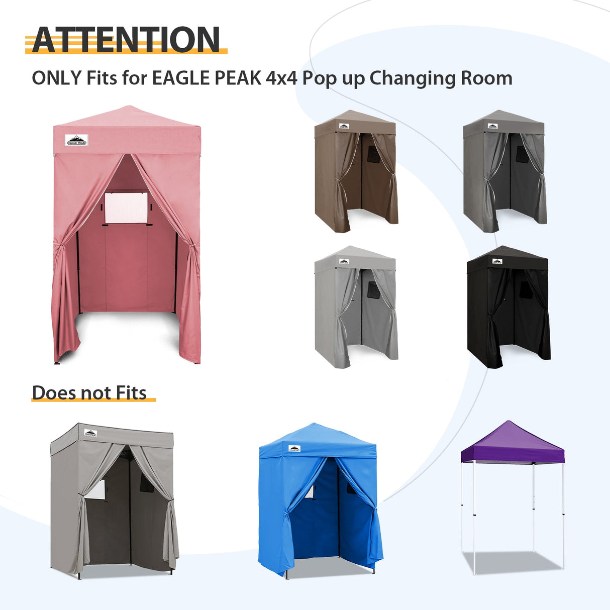 Replacement Canopy Top and Four Walls for 4x4 Changing Room - Frame NOT Included - Eagle Peak Custom Canopy Tent