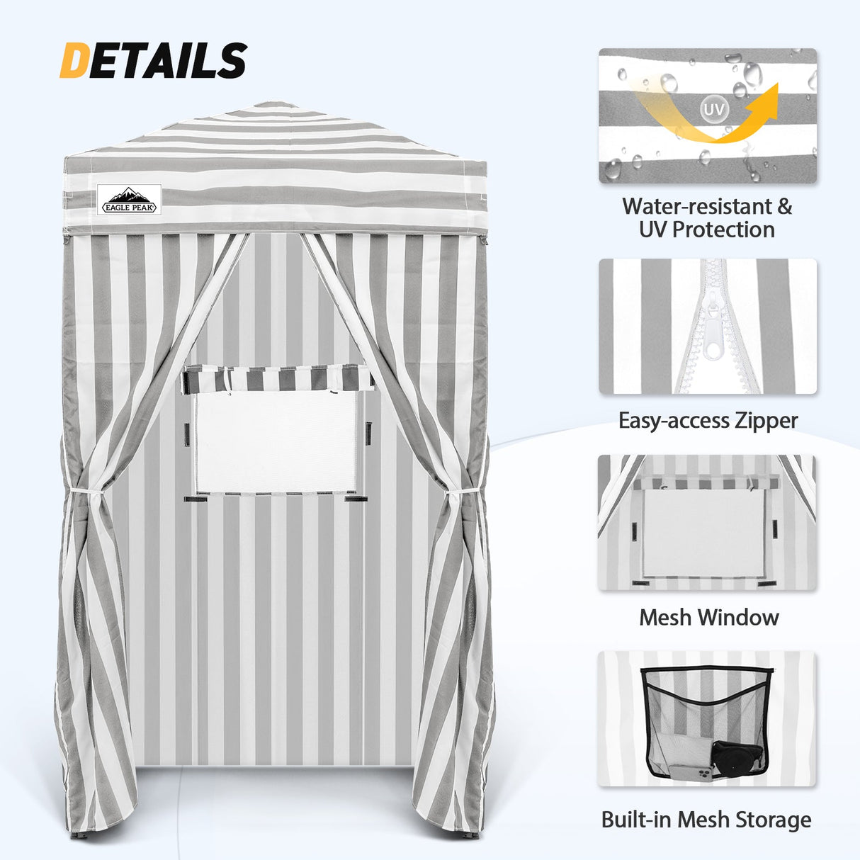 Replacement Canopy Top and Four Walls for 4x4 Changing Room - Frame NOT Included - Eagle Peak Custom Canopy Tent