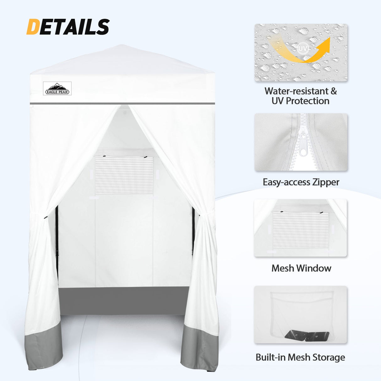 Replacement Canopy Top and Four Walls for 4x4 Changing Room - Frame NOT Included - Eagle Peak Custom Canopy Tent