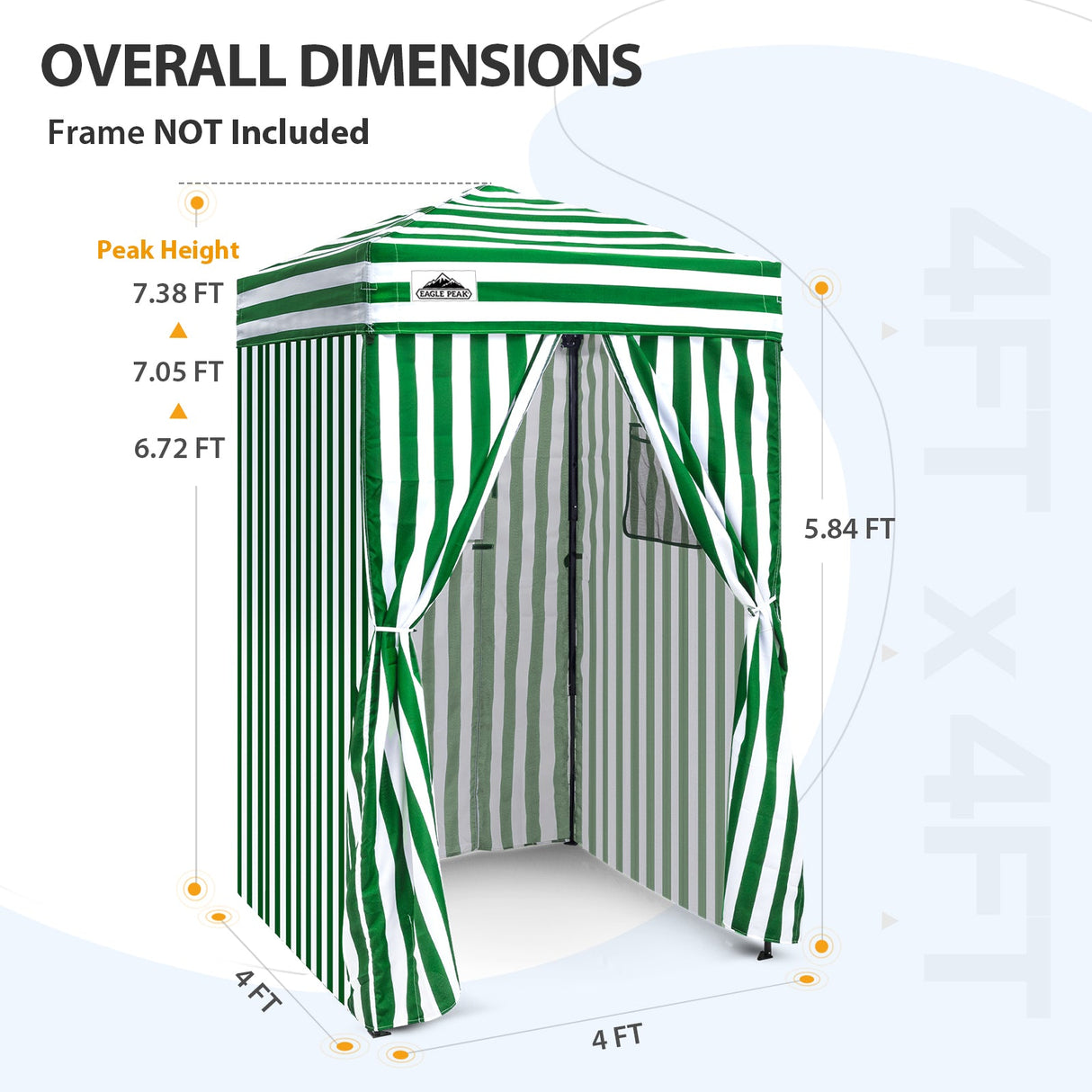 Replacement Canopy Top and Four Walls for 4x4 Changing Room - Frame NOT Included - Eagle Peak Custom Canopy Tent