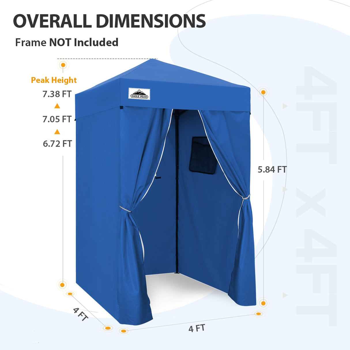Replacement Canopy Top and Four Walls for 4x4 Changing Room - Frame NOT Included - Eagle Peak Custom Canopy Tent