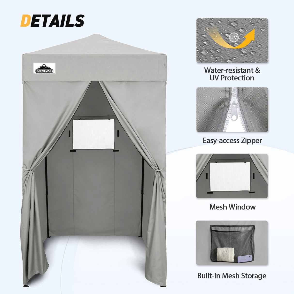 Replacement Canopy Top and Four Walls for 4x4 Changing Room - Frame NOT Included - Eagle Peak Custom Canopy Tent