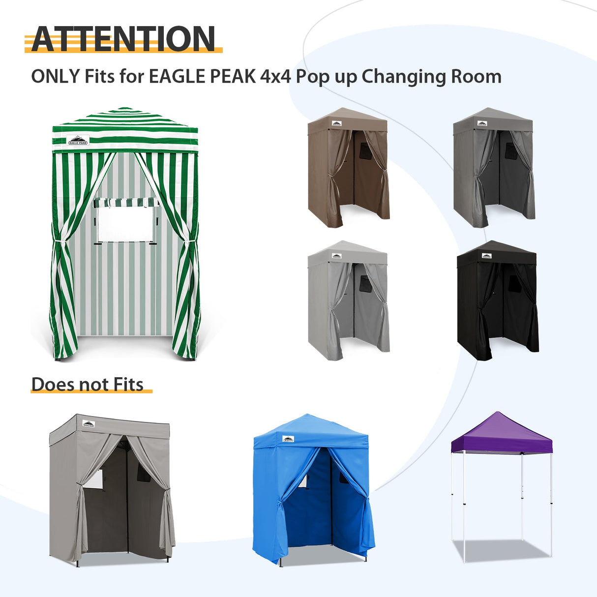 Replacement Canopy Top and Four Walls for 4x4 Changing Room - Frame NOT Included - Eagle Peak Custom Canopy Tent