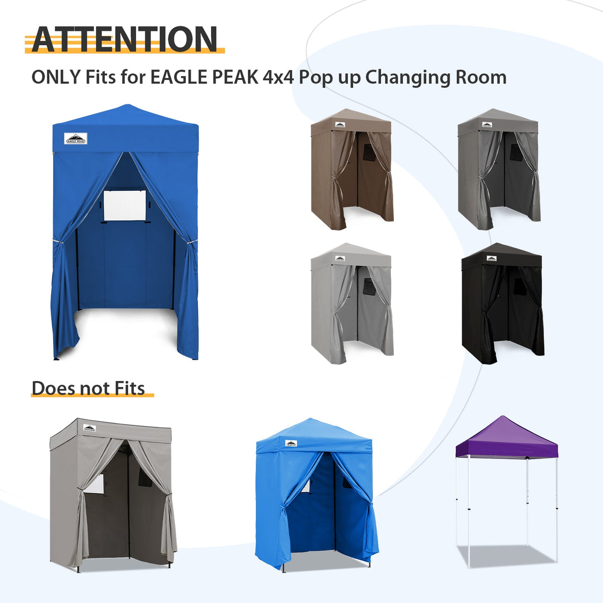 Replacement Canopy Top and Four Walls for 4x4 Changing Room - Frame NOT Included - Eagle Peak Custom Canopy Tent