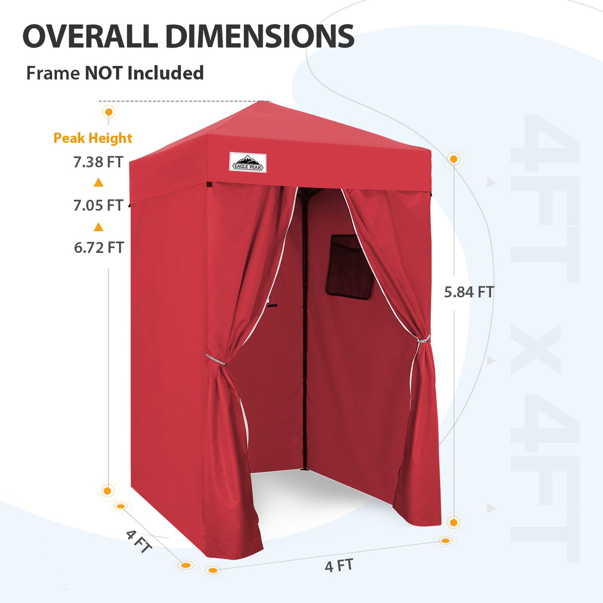 Replacement Canopy Top and Four Walls for 4x4 Changing Room - Frame NOT Included - Eagle Peak Custom Canopy Tent