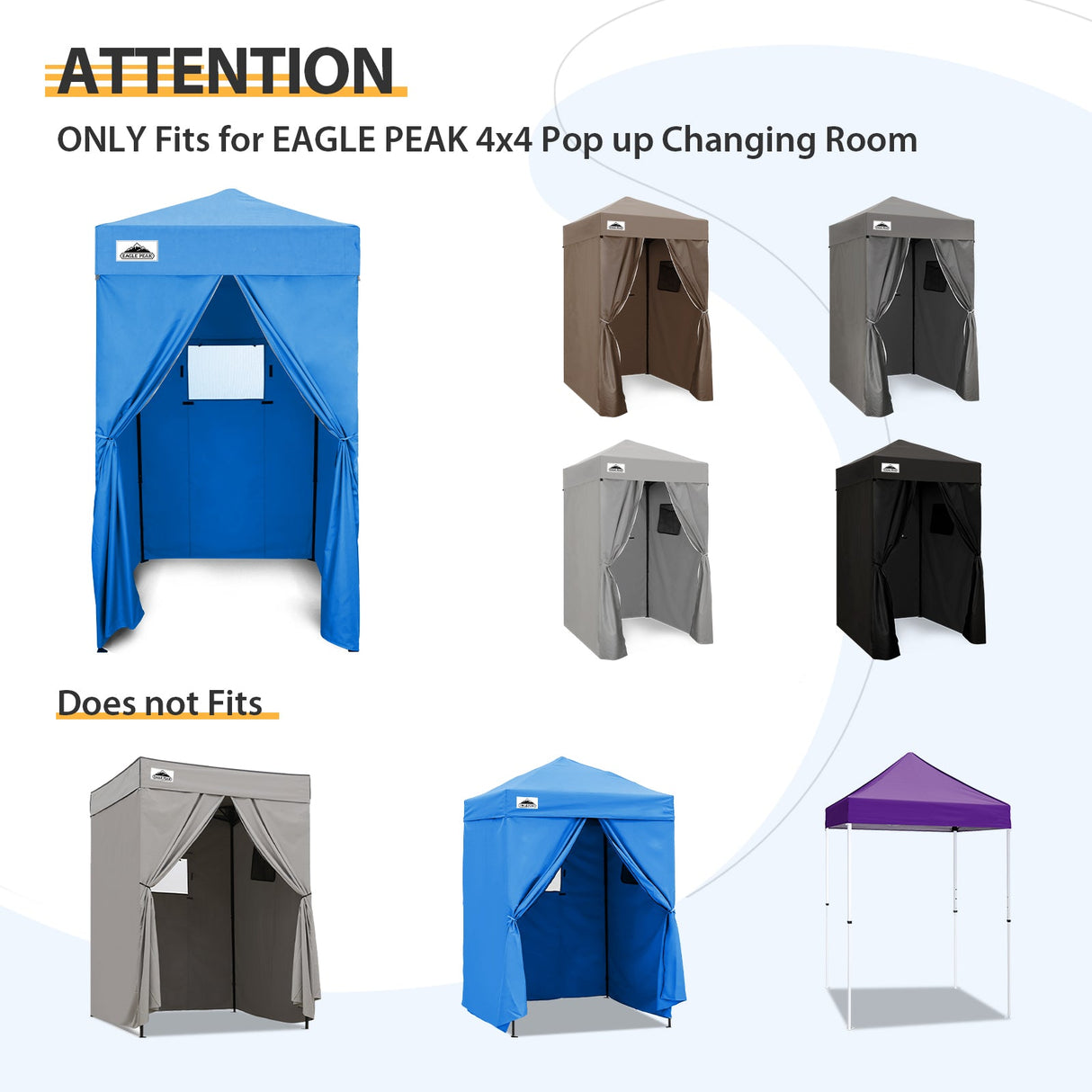 Replacement Canopy Top and Four Walls for 4x4 Changing Room - Frame NOT Included - Eagle Peak Custom Canopy Tent