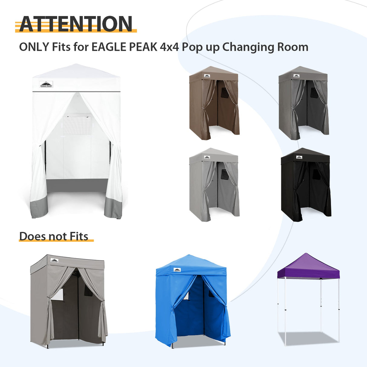 Replacement Canopy Top and Four Walls for 4x4 Changing Room - Frame NOT Included - Eagle Peak Custom Canopy Tent