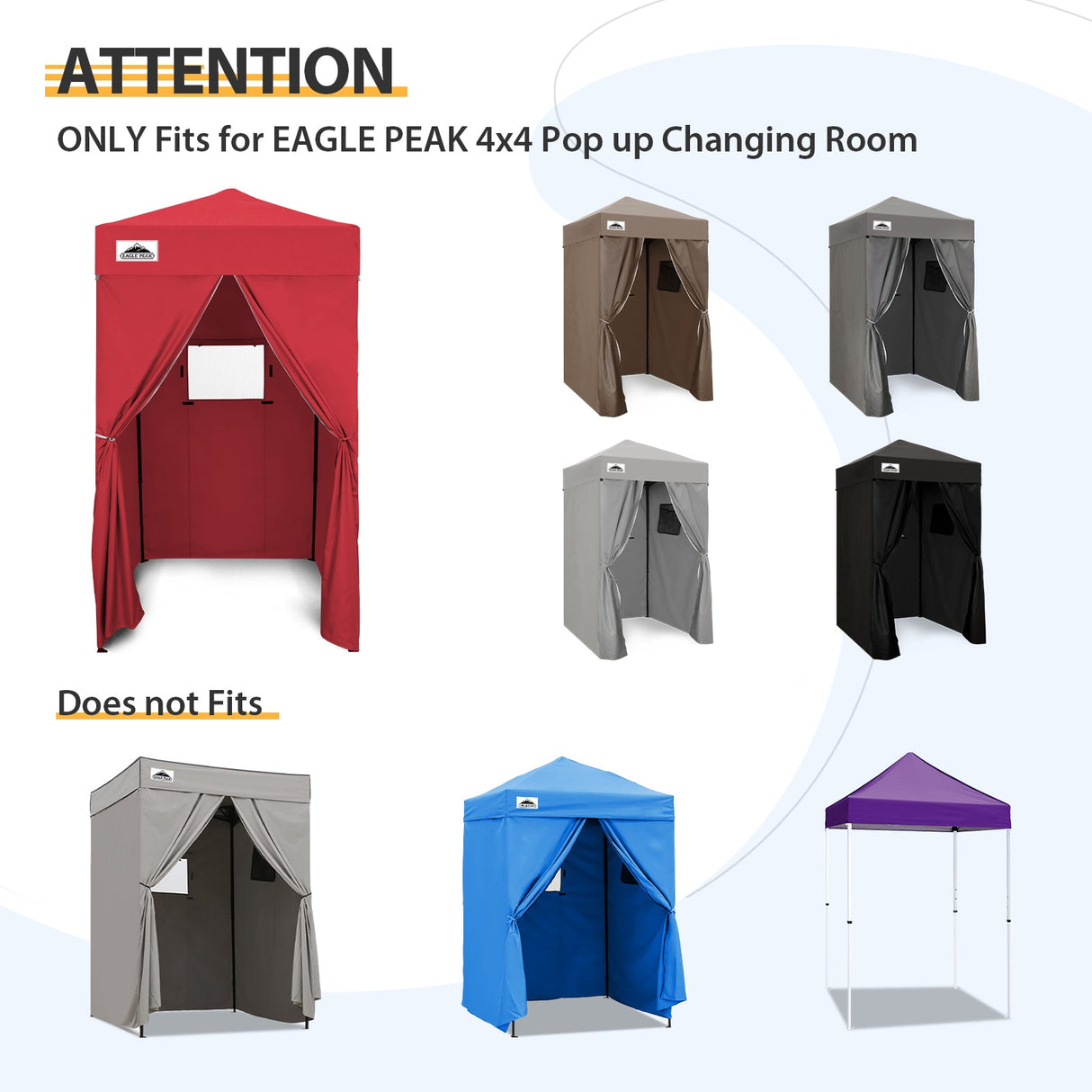 Replacement Canopy Top and Four Walls for 4x4 Changing Room - Frame NOT Included - Eagle Peak Custom Canopy Tent