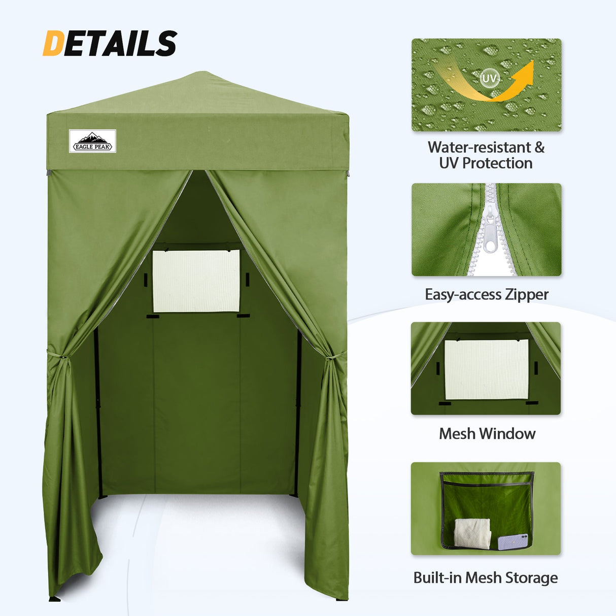 Replacement Canopy Top and Four Walls for 4x4 Changing Room - Frame NOT Included - Eagle Peak Custom Canopy Tent