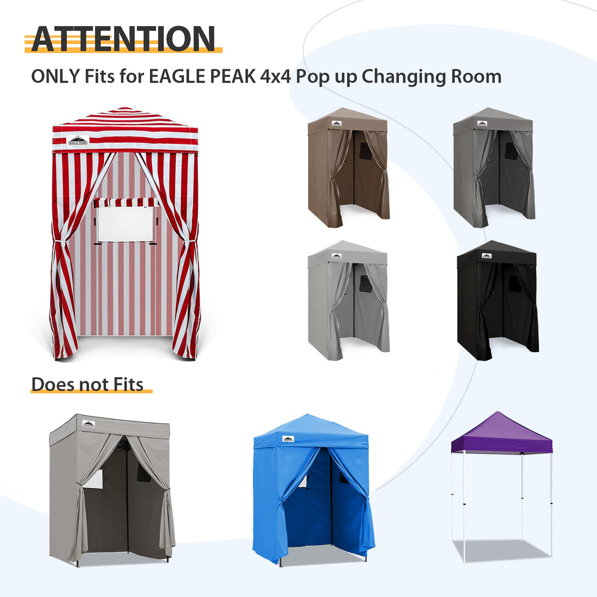 Replacement Canopy Top and Four Walls for 4x4 Changing Room - Frame NOT Included - Eagle Peak Custom Canopy Tent