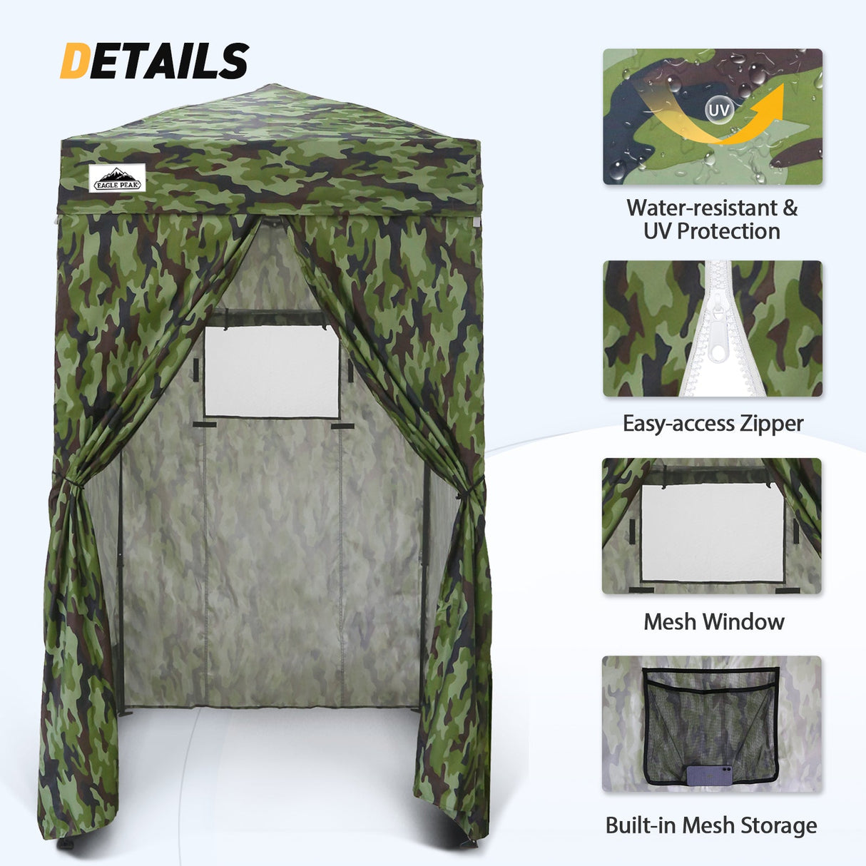 Replacement Canopy Top and Four Walls for 4x4 Changing Room - Frame NOT Included - Eagle Peak Custom Canopy Tent