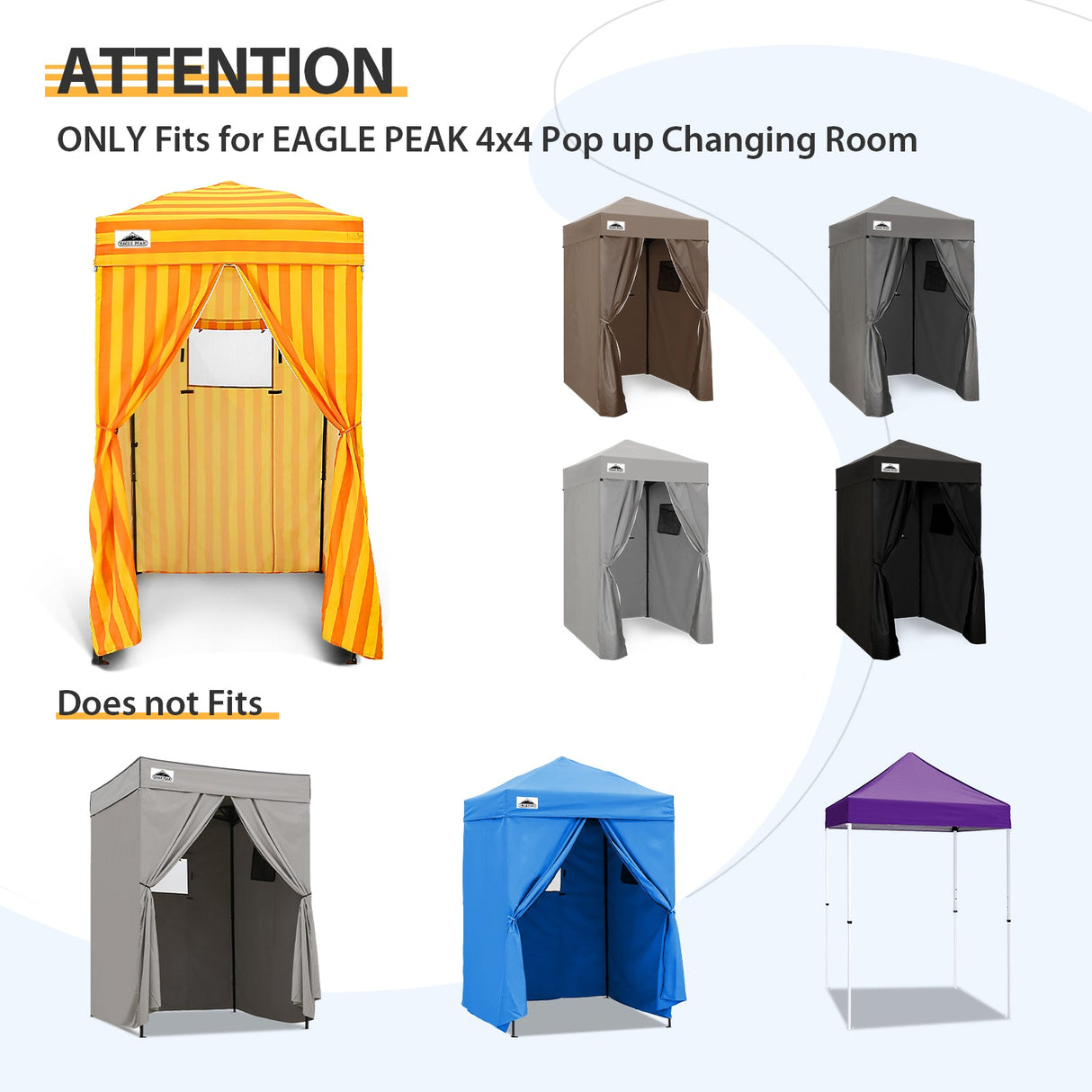 Replacement Canopy Top and Four Walls for 4x4 Changing Room - Frame NOT Included - Eagle Peak Custom Canopy Tent