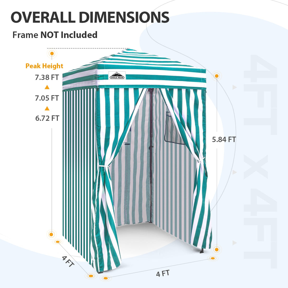 Replacement Canopy Top and Four Walls for 4x4 Changing Room - Frame NOT Included - Eagle Peak Custom Canopy Tent