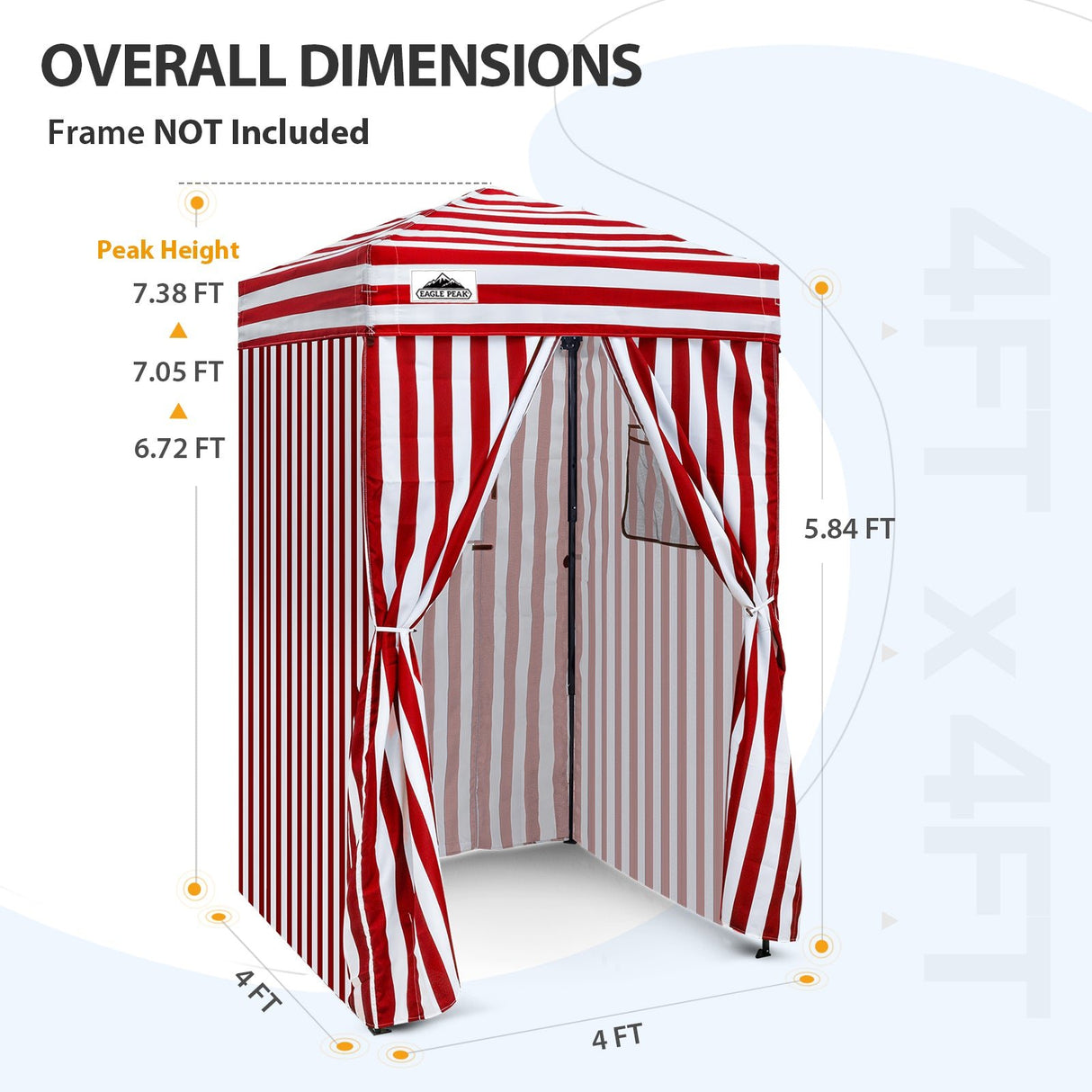 Replacement Canopy Top and Four Walls for 4x4 Changing Room - Frame NOT Included - Eagle Peak Custom Canopy Tent