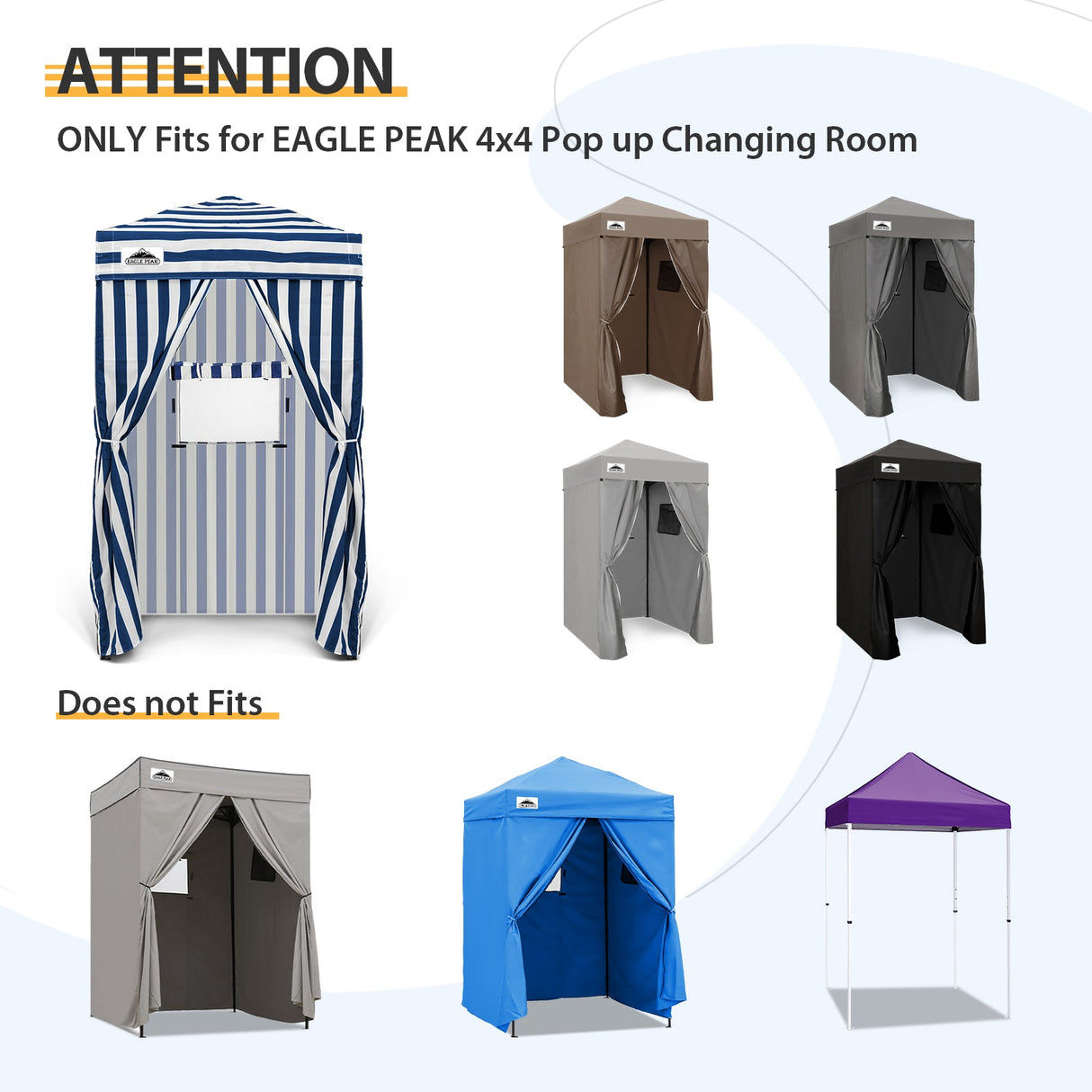 Replacement Canopy Top and Four Walls for 4x4 Changing Room - Frame NOT Included - Eagle Peak Custom Canopy Tent