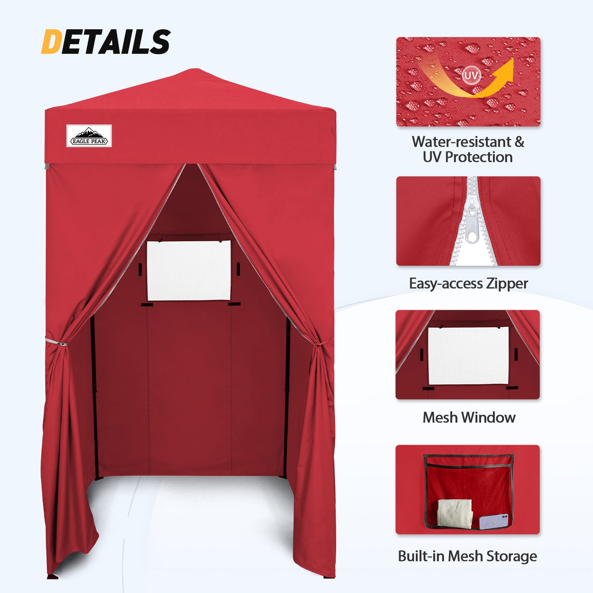 Replacement Canopy Top and Four Walls for 4x4 Changing Room - Frame NOT Included - Eagle Peak Custom Canopy Tent