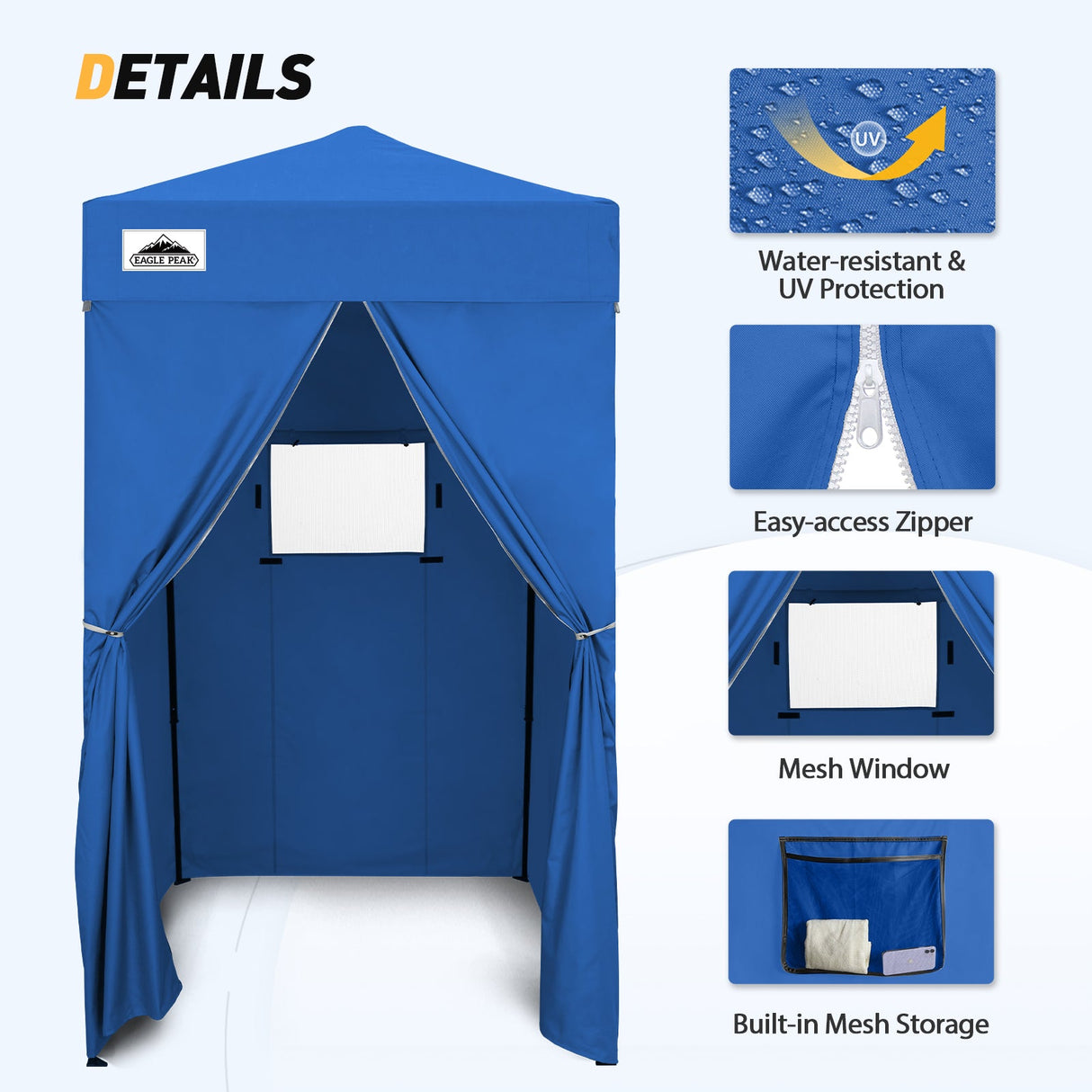 Replacement Canopy Top and Four Walls for 4x4 Changing Room - Frame NOT Included - Eagle Peak Custom Canopy Tent