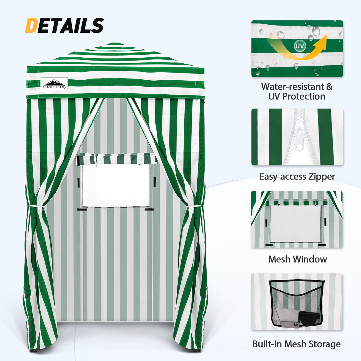 Replacement Canopy Top and Four Walls for 4x4 Changing Room - Frame NOT Included - Eagle Peak Custom Canopy Tent