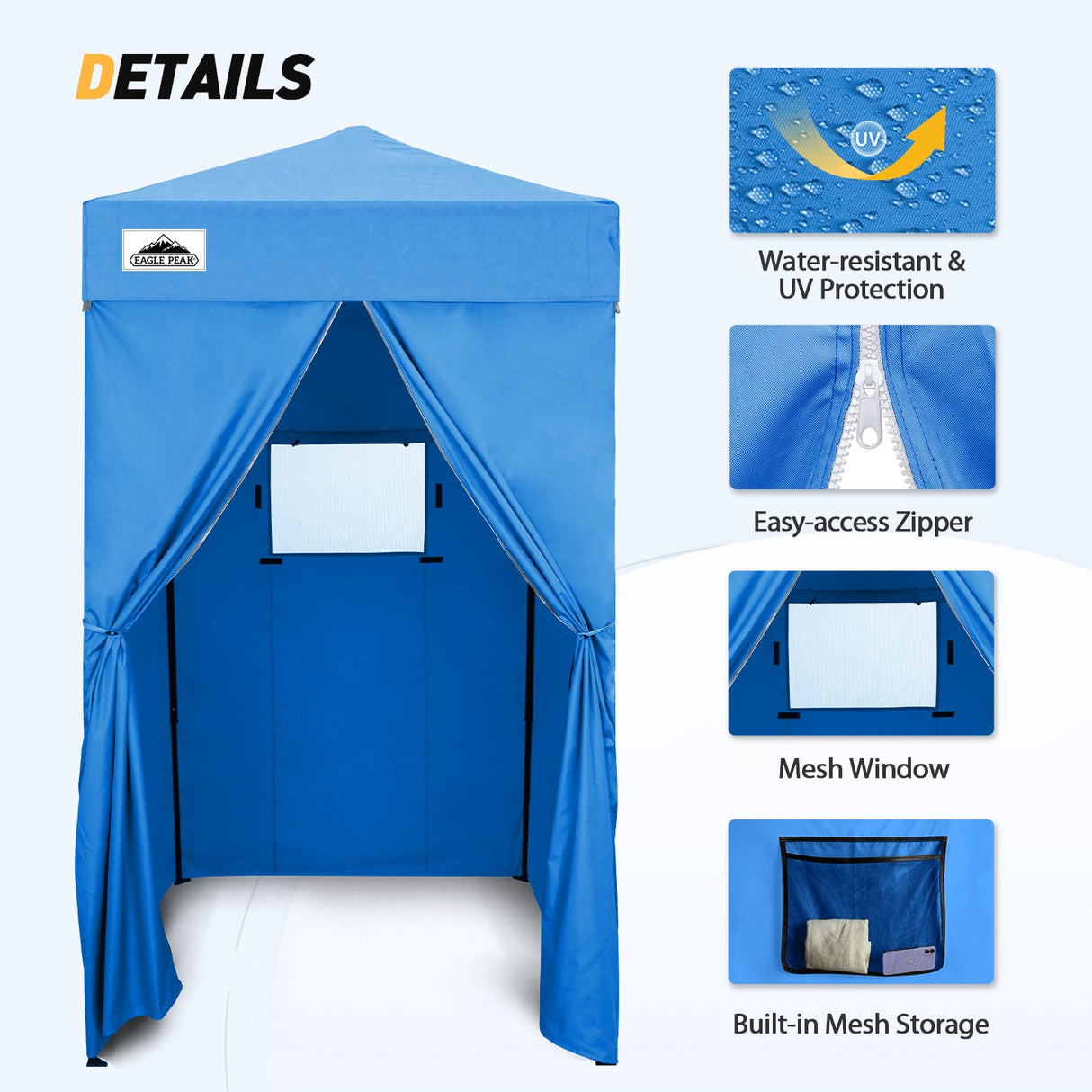 Replacement Canopy Top and Four Walls for 4x4 Changing Room - Frame NOT Included - Eagle Peak Custom Canopy Tent