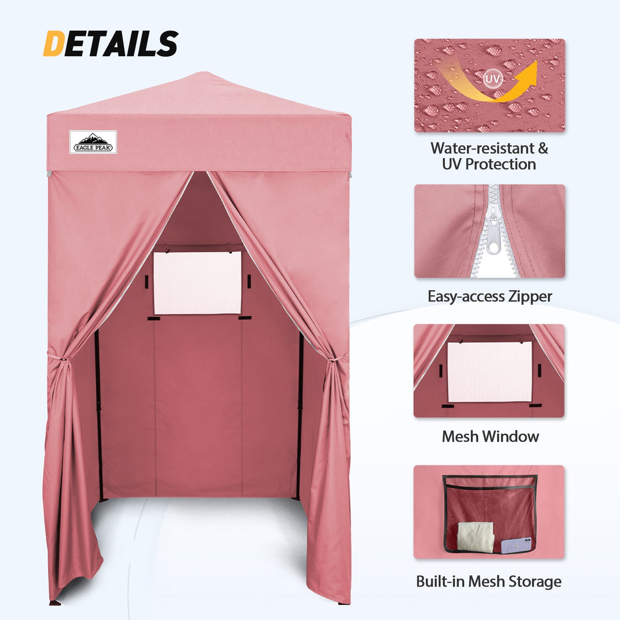 Replacement Canopy Top and Four Walls for 4x4 Changing Room - Frame NOT Included - Eagle Peak Custom Canopy Tent