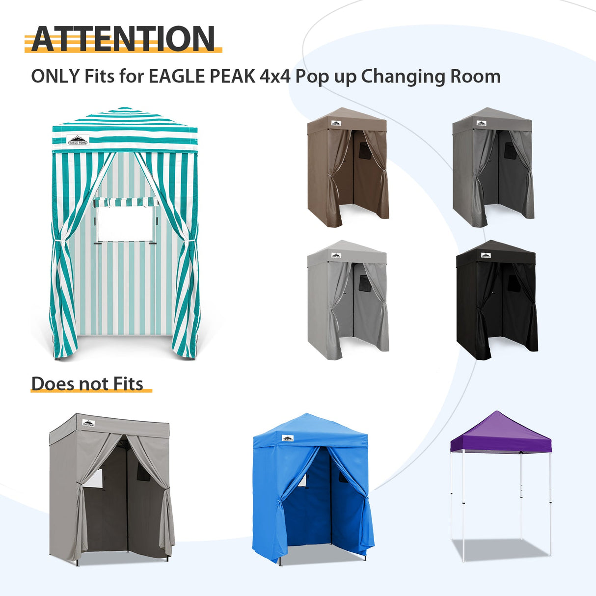 Replacement Canopy Top and Four Walls for 4x4 Changing Room - Frame NOT Included - Eagle Peak Custom Canopy Tent