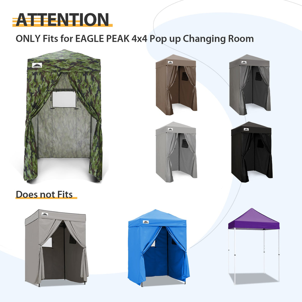 Replacement Canopy Top and Four Walls for 4x4 Changing Room - Frame NOT Included - Eagle Peak Custom Canopy Tent